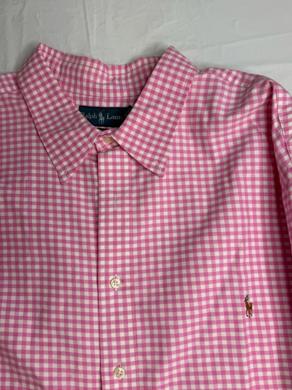 Polo Ralph Lauren Shirt Mens 4XB Pink Gingham Check Button Down Classic Fit